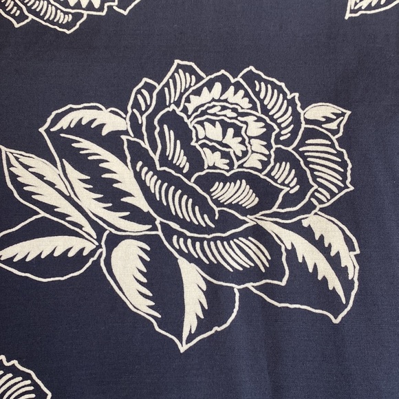 Christian Dior vintage navy rose print short sleeve top 10 - Picture 5 of 5